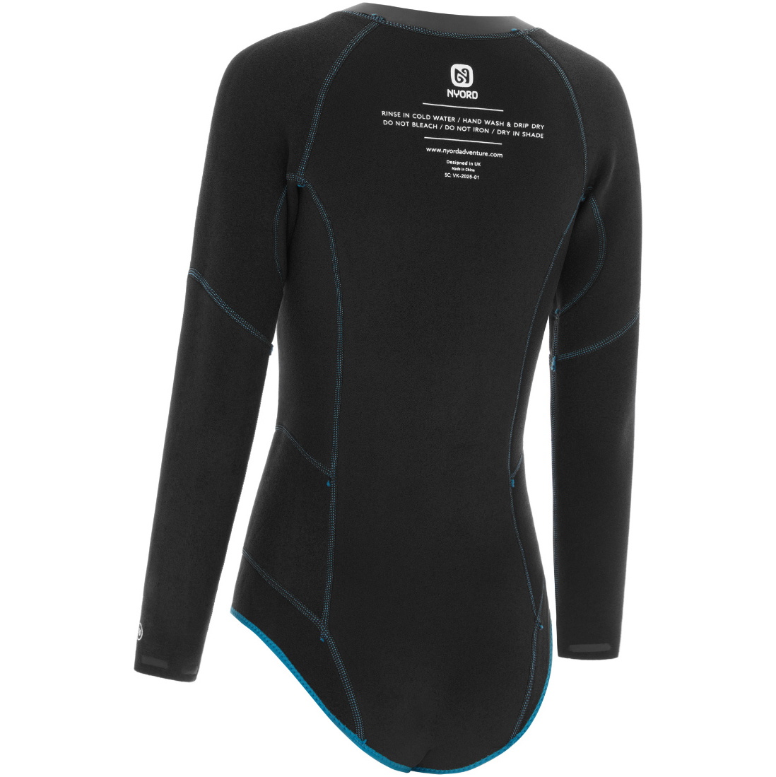 2026 Nyord Womens Solu Yulex 2/2mm Long Sleeve Front Zip Spring Shorty Wetsuit SOLWHL22001-CBL - Celestial Blue